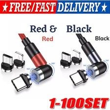 180°+360° Rotate Magnetic Charger Cable Phone Fast Charging Type C Micro USB Lot