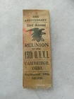 CAMBRIDGE OHIO 15th VOLUNTEER INFANTRY GAR CIVIL WAR GRAND ARMY REUNION RIBBON
