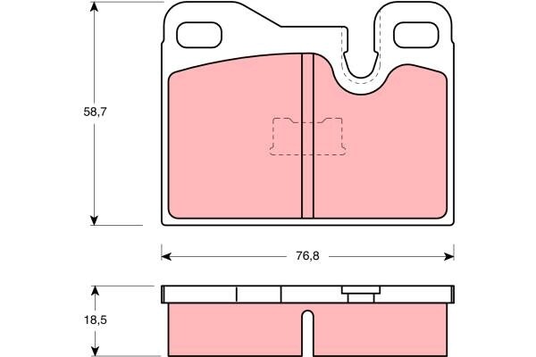 TRW GDB310 Brake Pad Set, disc brake for PORSCHE