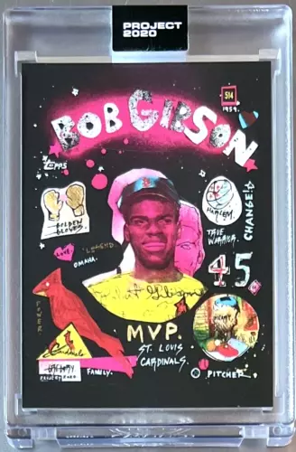 TOPPS PROJECT 2020 #108 BOB GIBSON by Artist GREGORY SIFF ** CARDINALS 1959 #514