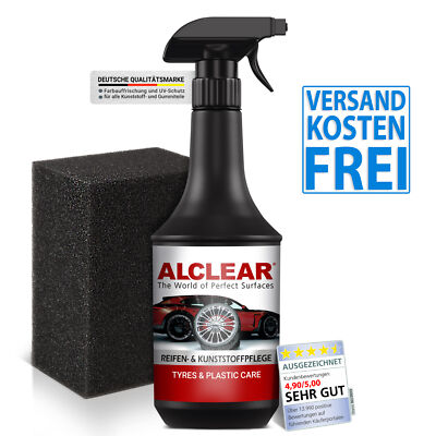 ALCLEAR 721RK Reifenpflege Auto Reifenglanz Tire Shine seidenmatt 1L + Schwamm