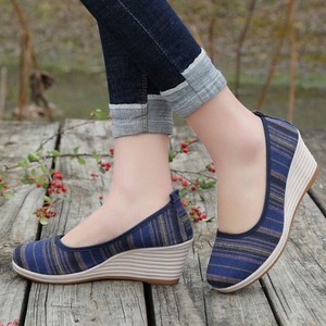 cloth wedge shoes
