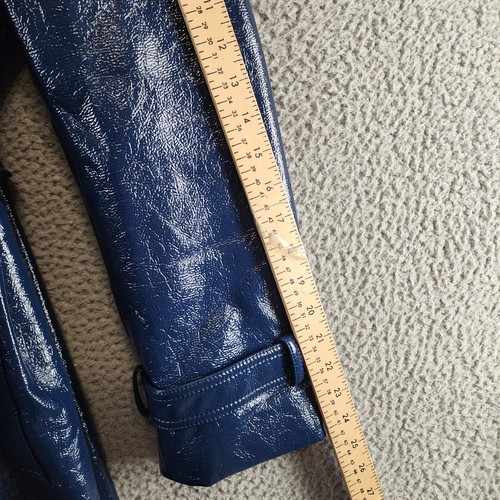 Hugo Trench Coat Women's Dark Blue/Navy Belted Cuffs Side Pockets Long Sleeves 6 - Picture 6 of 17