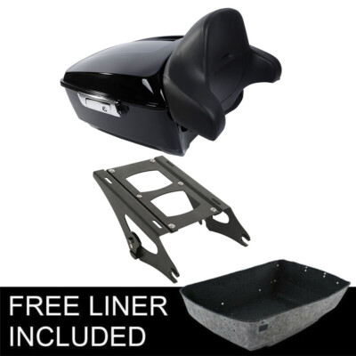 King Trunk Backrest Pad & 2-Up Mounting Rack Fit For Harley Road Glide 2014-2026