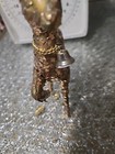 Vintage Christmas Gold Glitter Hard Plastic Reindeer Deer w/ Bell MCM — photo 7