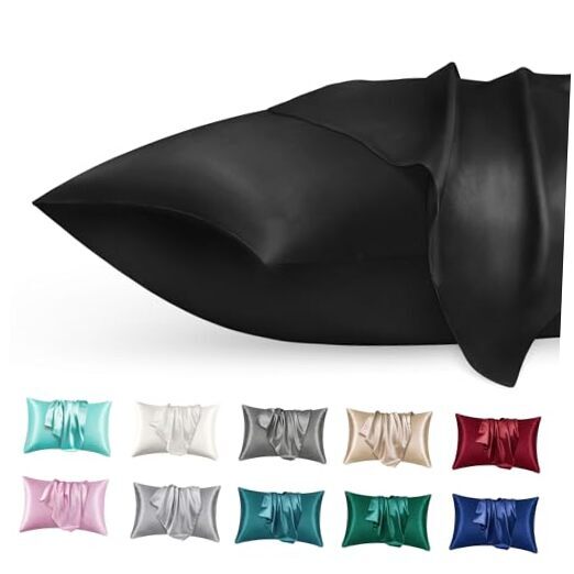Satin Silk Pillowcase for Skin and Hair, 2 Pack - Queen (20