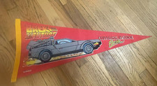 RARE - VTG DELOREAN TIME MACHINE Back to the Future Pennant Universal Studios FL