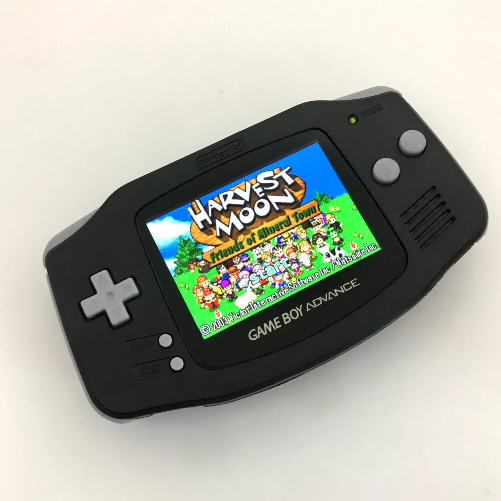 BLACK GBA Game Boy Advance Game Console with V2 iPS Backlight LCD MOD  System