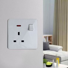 13Amp Single Switched wall plug socket with ON/OFF Switch LED Indicator UK Stock