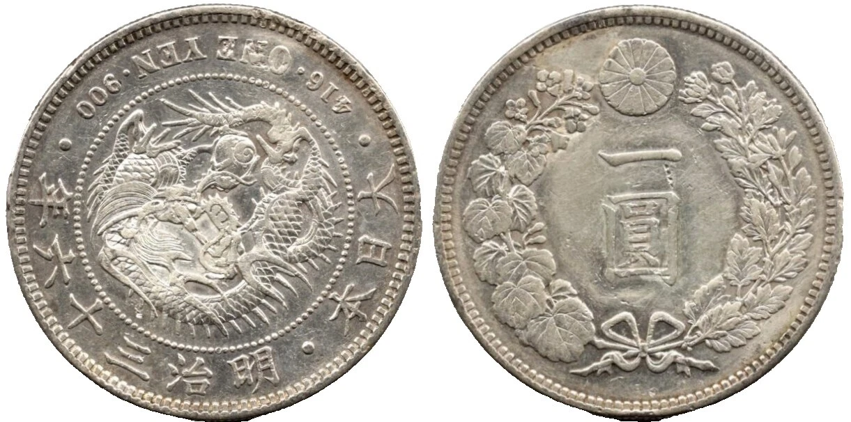 Monedas de plata 1903 año japonés