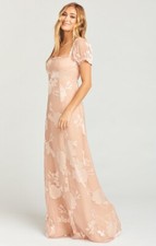 NWT $278 SHOW ME YOUR MUMU Sz S BRITTANY MAXI DRESS OTHERWISE ENGAGED NUDE BLUSH
