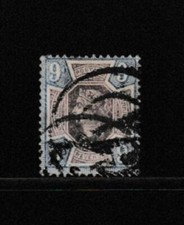 GB:1887/92:QV 9d violet terne et bleu.timbre.occasion. chat 48€+.