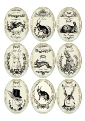 BÜGELBILD-Vintage-Shabby-Nostalgie-Ostern-Easter-Hase-3241