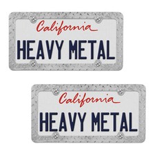 2x Metal Chrome Diamond Style Cool License Plate Frame Cover Universal Fit 2x Metal Chrome Diamond Style Cool License Plate Frame Cover Universal Fit