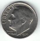 USA - 1970P - Dime - Roosevelt - Low Mintage, No Mint Mark - #20744