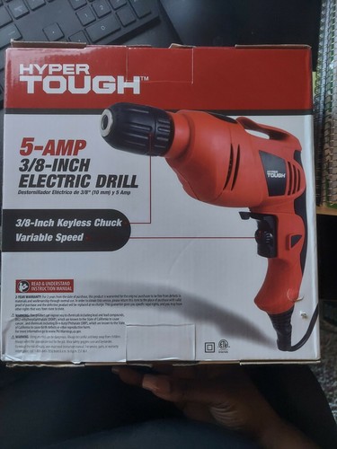Hyper Tough 5 AMP Corded Drill, 3/8 inch Keyless Chuck, Variable Speed,  Lock-on | eBay
