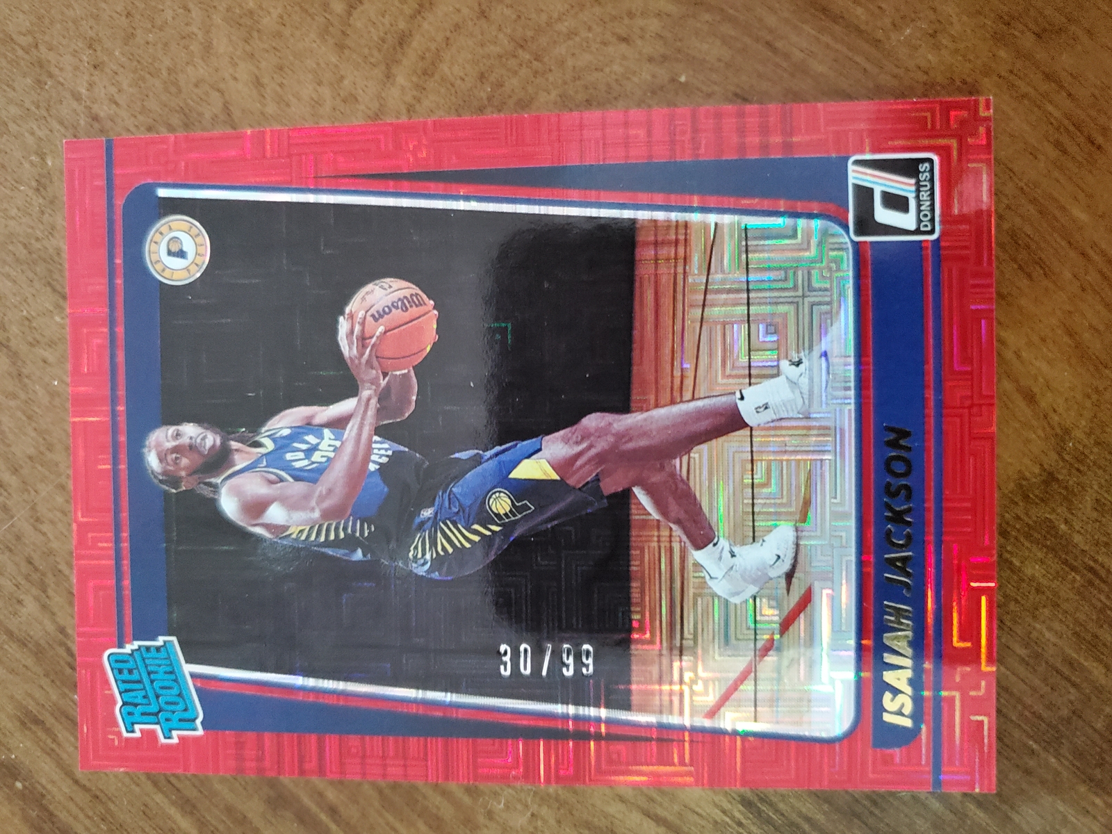 2021-22 Panini Donruss Rated Choice Red 30/99 Isaiah Jackson #217 Rookie