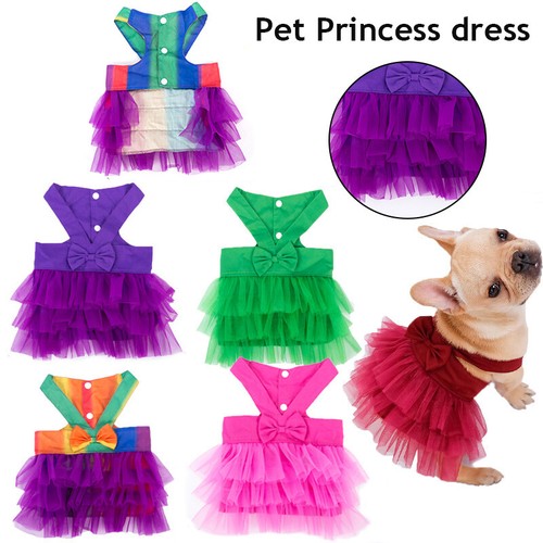 Meugler Dog Show Pink Pearl Puppy Print Wavy Mesh Lace Skirt