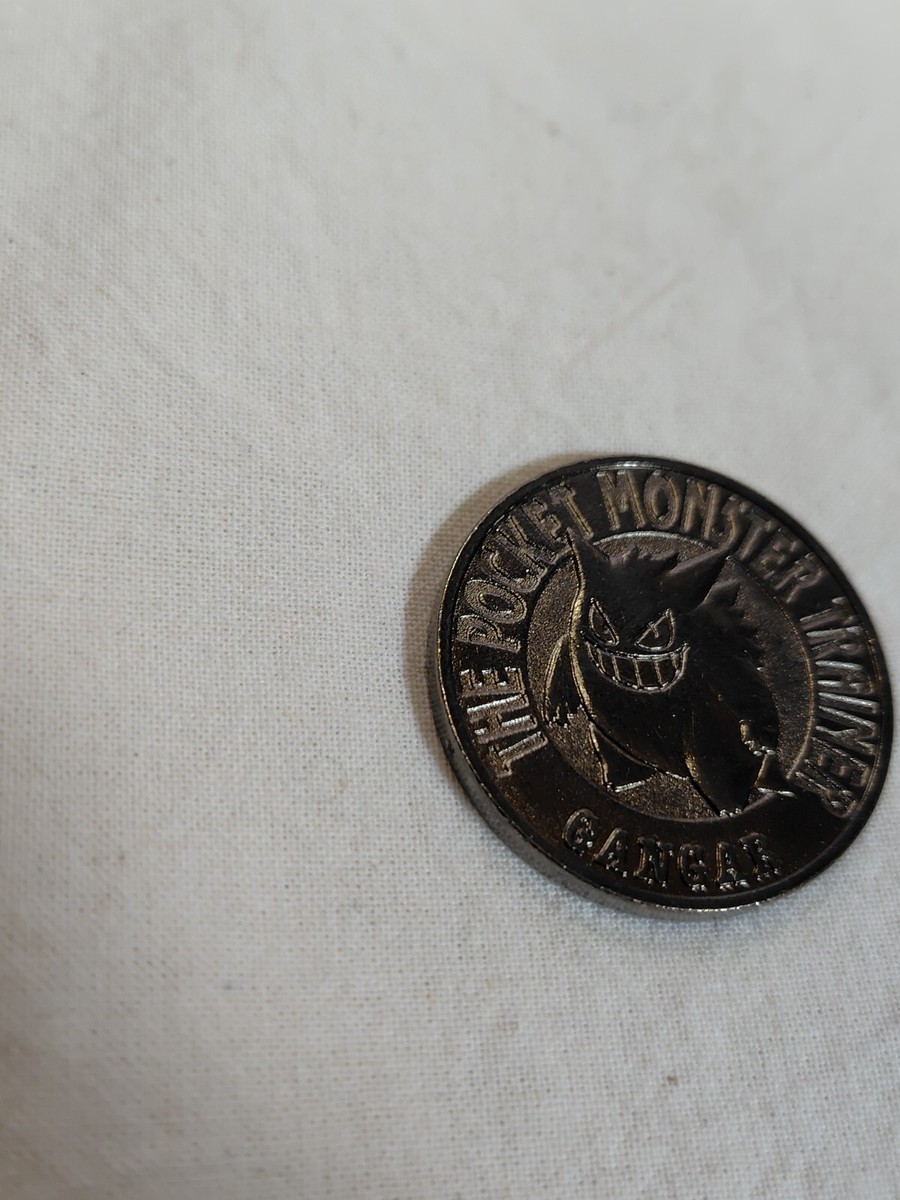 Gengar Toy Coin Japanese Pokemon Bandai Black Metal Battle Medal