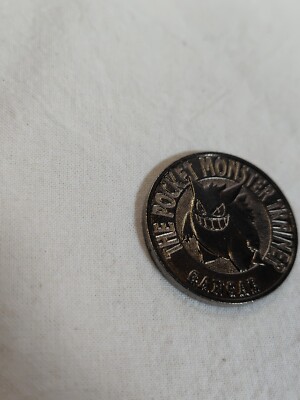 Gengar Coin Japanese Pokemon Bandai Black Metal Battle Medal