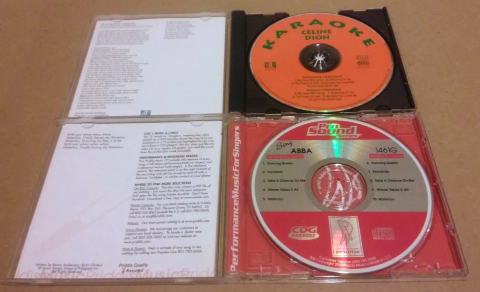 (2) KARAOKE CD SET CD+G ABBA 2002 PRIDDIS + CELINE DION 1998 BCI - Image 2 of 4