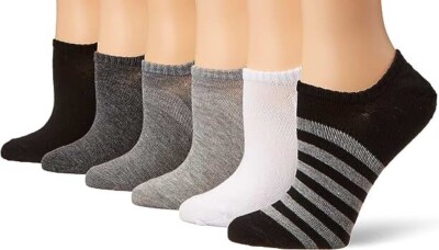 NEW Amazon Essentials 6 Pack Women's Heel Hugger Socks Size 6-9