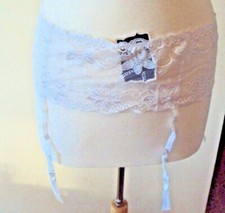 iCollection White Lace Garter Belt  Thigh High Stocking bundle Style 7387