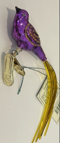 Old World Christmas LOVEBIRD PURPLE Clip On 7949152 - Picture 9 of 11