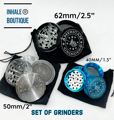 AMERICANGRINDER ️ Set Of Grinders: Three Sizes! CNC-machined! Extremely DURABLE!