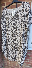BNWT LADIES 'MADE IN ITALY' 100% COTTON DRESS PLUS SIZE - ANIMAL PRINT COLOURS