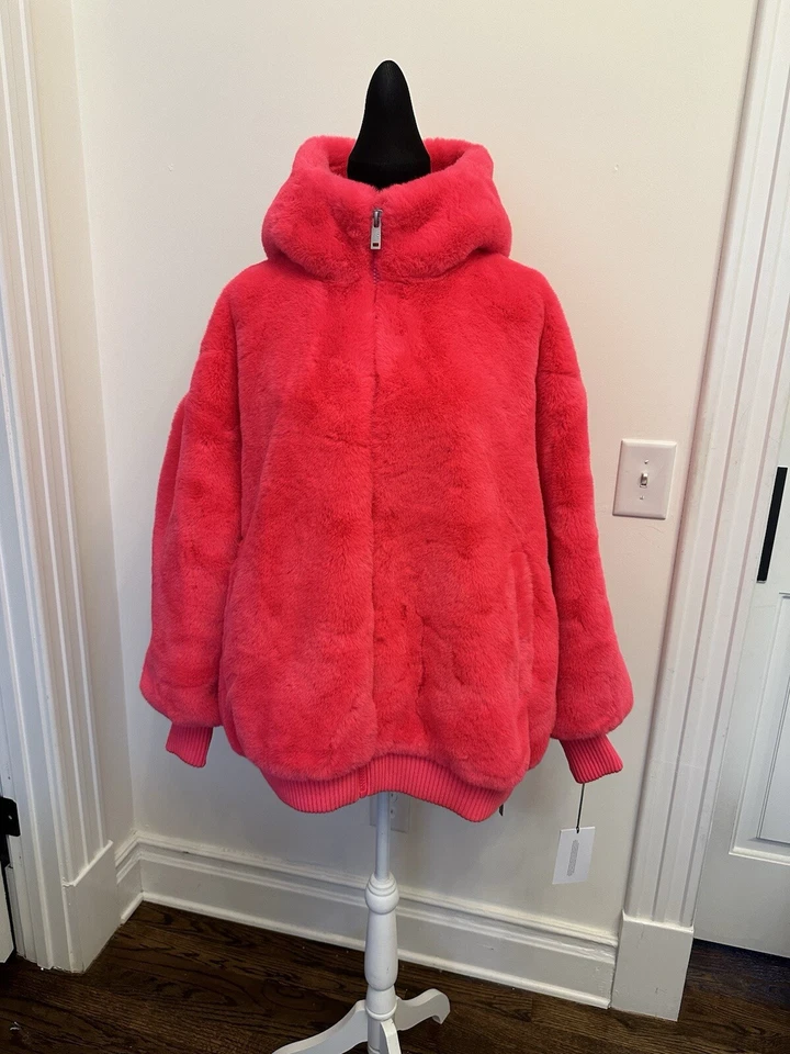 Chaqueta Abrigo Corto UGG Koko De Gran Tamaño Piel Sintética Suave Lujo NUEVA Foto 2 de 4