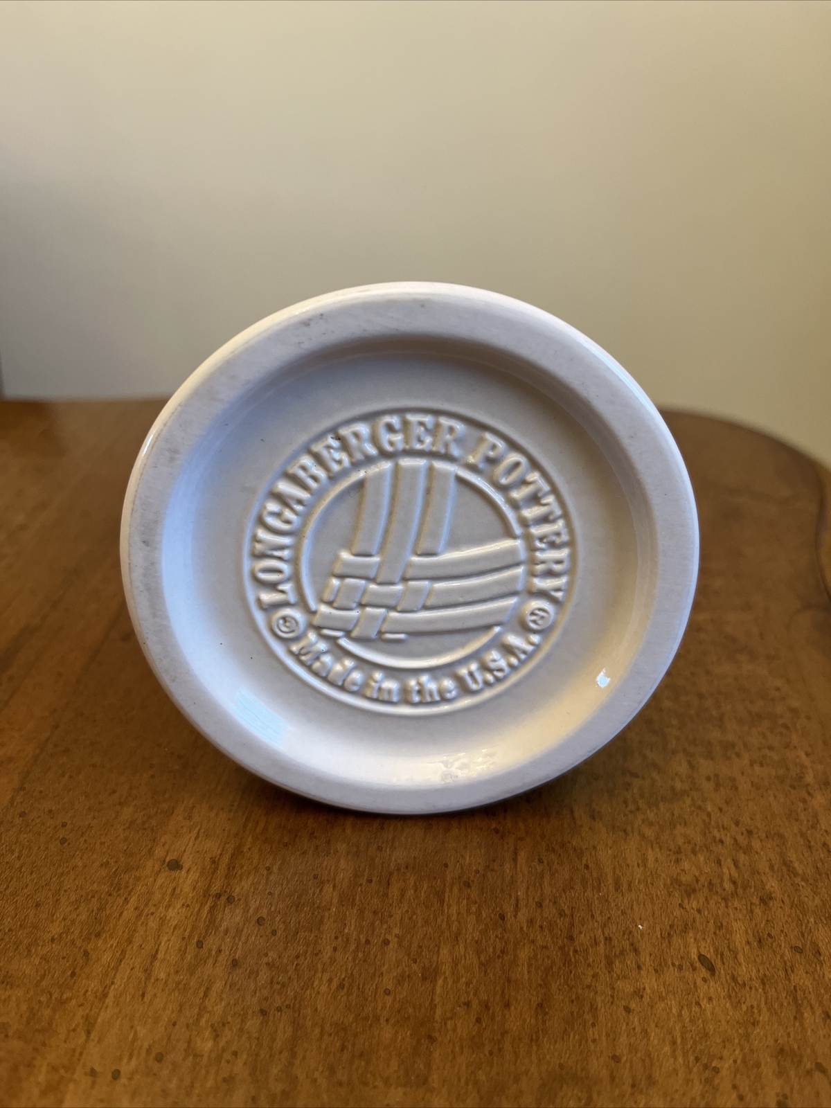 Longaberger Pottery Woven Traditions Classic Blue Lotion Soap Dispenser