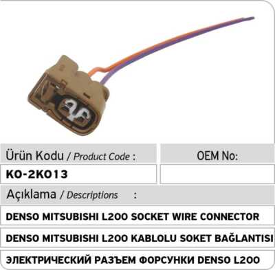 DENSO Common Rail Einspritzdüse Stecker (2 Pins) für Mitsubishi L200 Pigtail