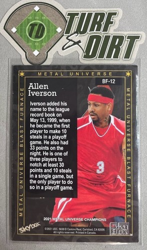2021 Metal Universe Champions Blast Furnace #BF12 Allen Iverson - Picture 2 of 2