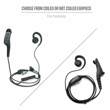 1x Swivel Earpiece w/ PTT for Motorola Two-Way Radios XPR7580e, APX900, APX1000
