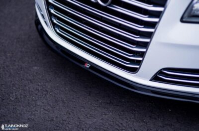 Cup Spoilerlippe Front Ansatz für Audi A8 D4 schwarz Hochglanz
