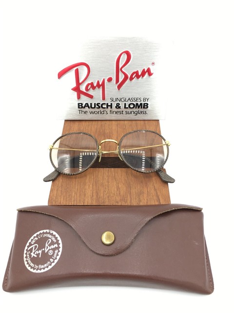 ray ban round leather