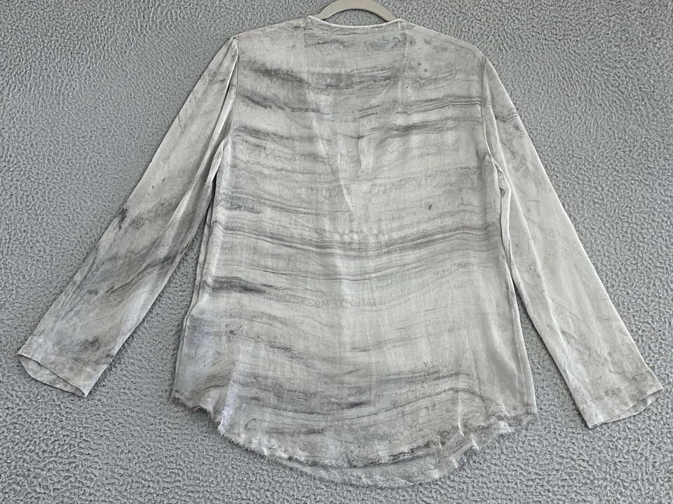 Blusa Poeta Raquel Allegra Talla 1 [US 6 M] Gris Seda Túnica Urbana Arte-Uso Fluido Foto 2 de 4