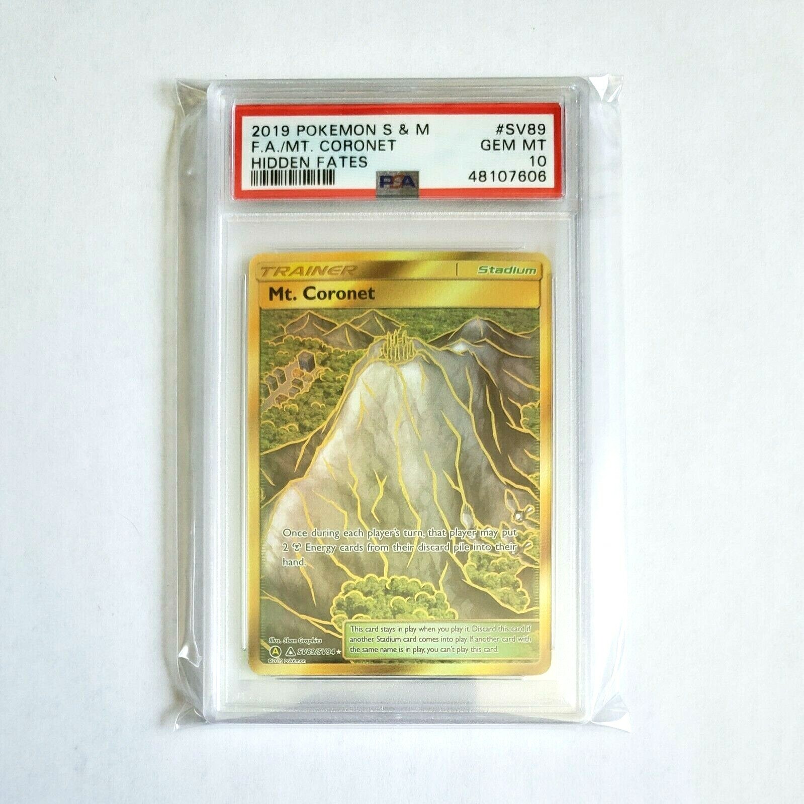 Pokemon PSA 10 GEM MINT Mt. Coronet | SV89/SV94 | Full Art Hidden Fates Gold