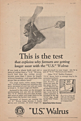 Original 1924 ''U.S.'' Walrus Boots Magazine Ad