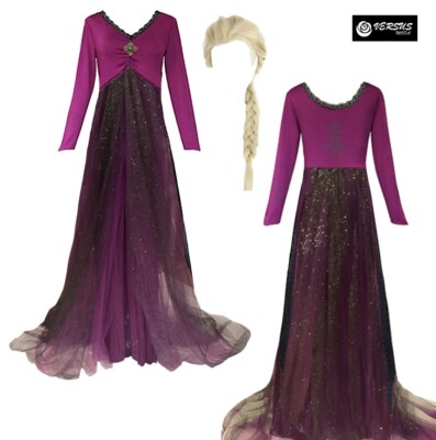 Frozen 2 Elsa Kleid lila Kostüm Karneval Damen Mädchen Cosplay FROWOM05