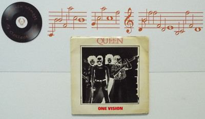 Queen One Vision 7  Single + Inner Sleeve A1U B1U Pressing - EX
