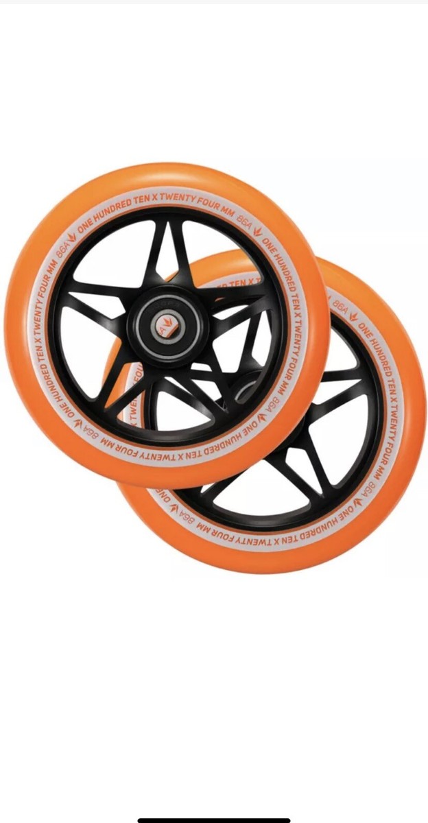 アクセサリー Envy Envy Scooter Wheels S3 Black Orange 110mm Set Of 2 Lucky Envy Pro