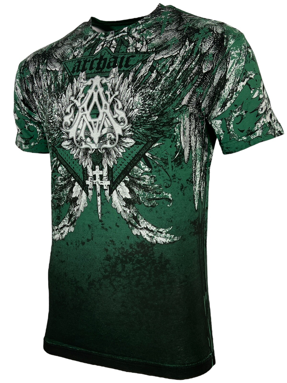 T-shirt Biker MMA T-shirt Uomo Affliction Archaic Cadaverous - Teschio E Croce, Taglie M-3XL, 100% Cotone, Nuovo Con Etichette Streetwear MMA Cotone 100 - Foto 5