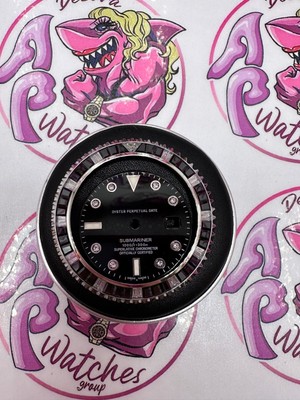 Kit Ghiera + Dial Custom Zirconi Adatta A Modelli Sub 116610 LN 114060 LN BLACK