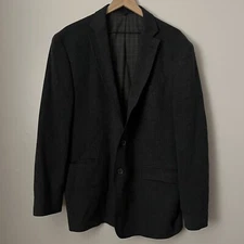 Jos A Bank Wool Blend Blazer Sports coat 44 Regular Jab Elbow Contrast Pads Blue