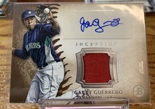 2015 Bowman Inception Relic Autographs #IARGG Gabby Guerrero Auto Jersey RC