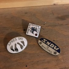 3 ski pins snow is beautiful skiers do it in the apr s vintage skiing skiers pin