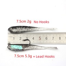 20PCS/Pack 2g 5.3g Bait Soft Rubber Ice Fishing Lure Fish Jig Hook Bass Tackle