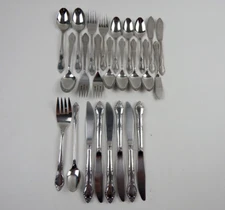 Oneida Cross Swords MANSION PARK Stainless Flatware Lot of 25pc